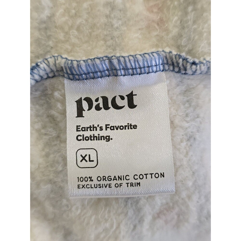 Pact Organic Cotton Heart Print Striped Sweatshirt XL Blue White Red Pullover - Picture 9 of 12